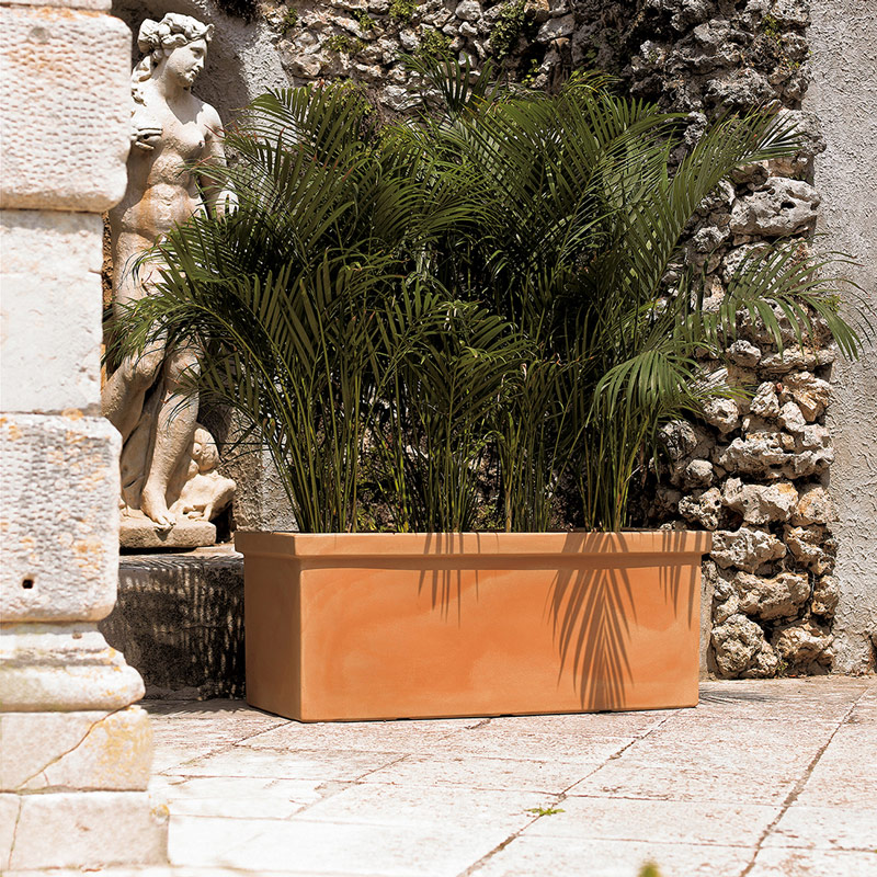Pflanztrog rechteckig aus Kunststoff in Terracotta Cassetta-Siepi